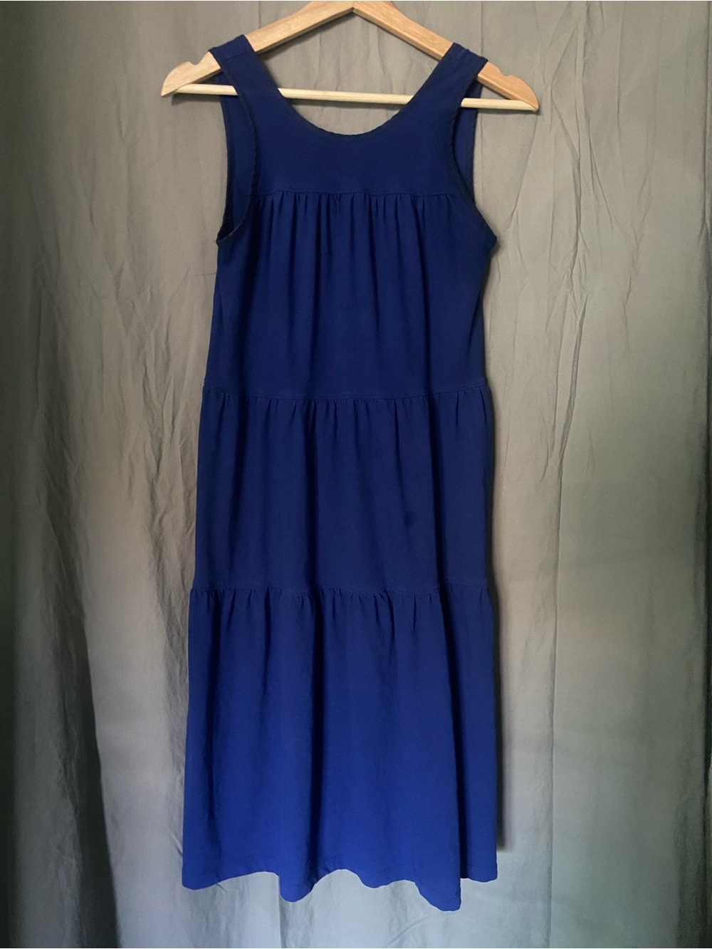 Everlane Sleeveless Tiered Maxi Dress in Royal Blue